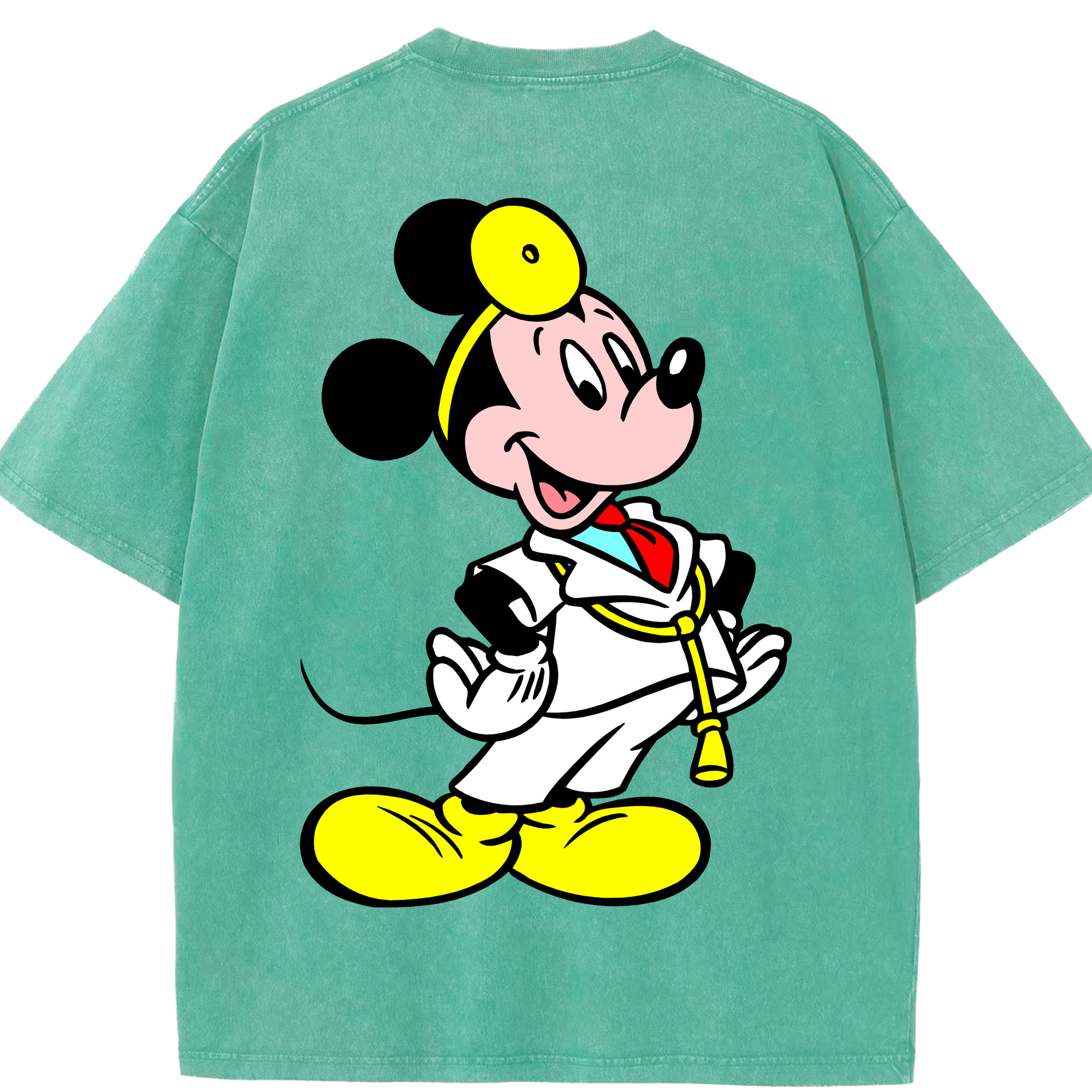 （画像用） ミッキーマウス Mickey Mouse 綿100% ヴィンテージ風 半袖Tシャツ（背面プリント）